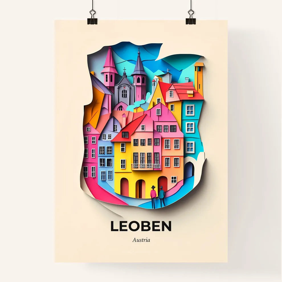 Vivid Leoben, Austria, Colorful Poster
