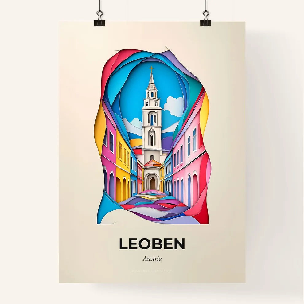 Vivid Leoben, Austria, Colorful Poster