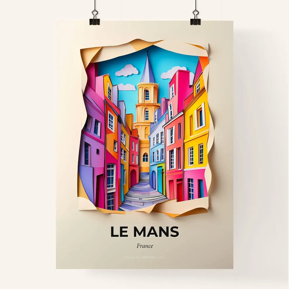 Vivid Le Mans, France, Colorful Poster