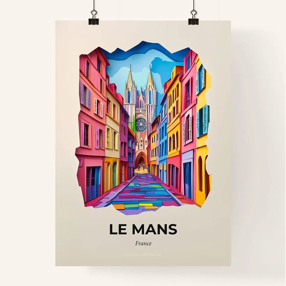 Vivid Le Mans, France, Colorful Poster
