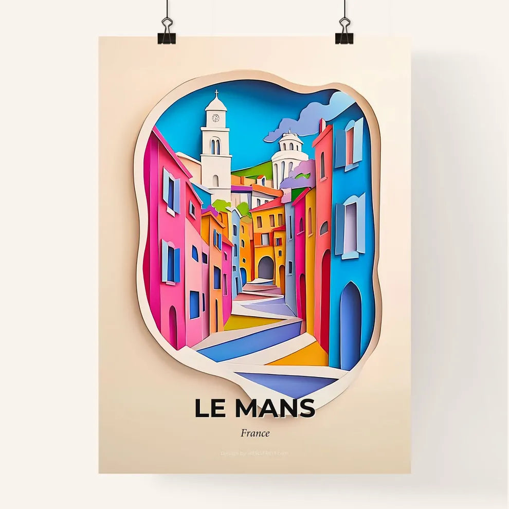 Vivid Le Mans, France, Colorful Poster