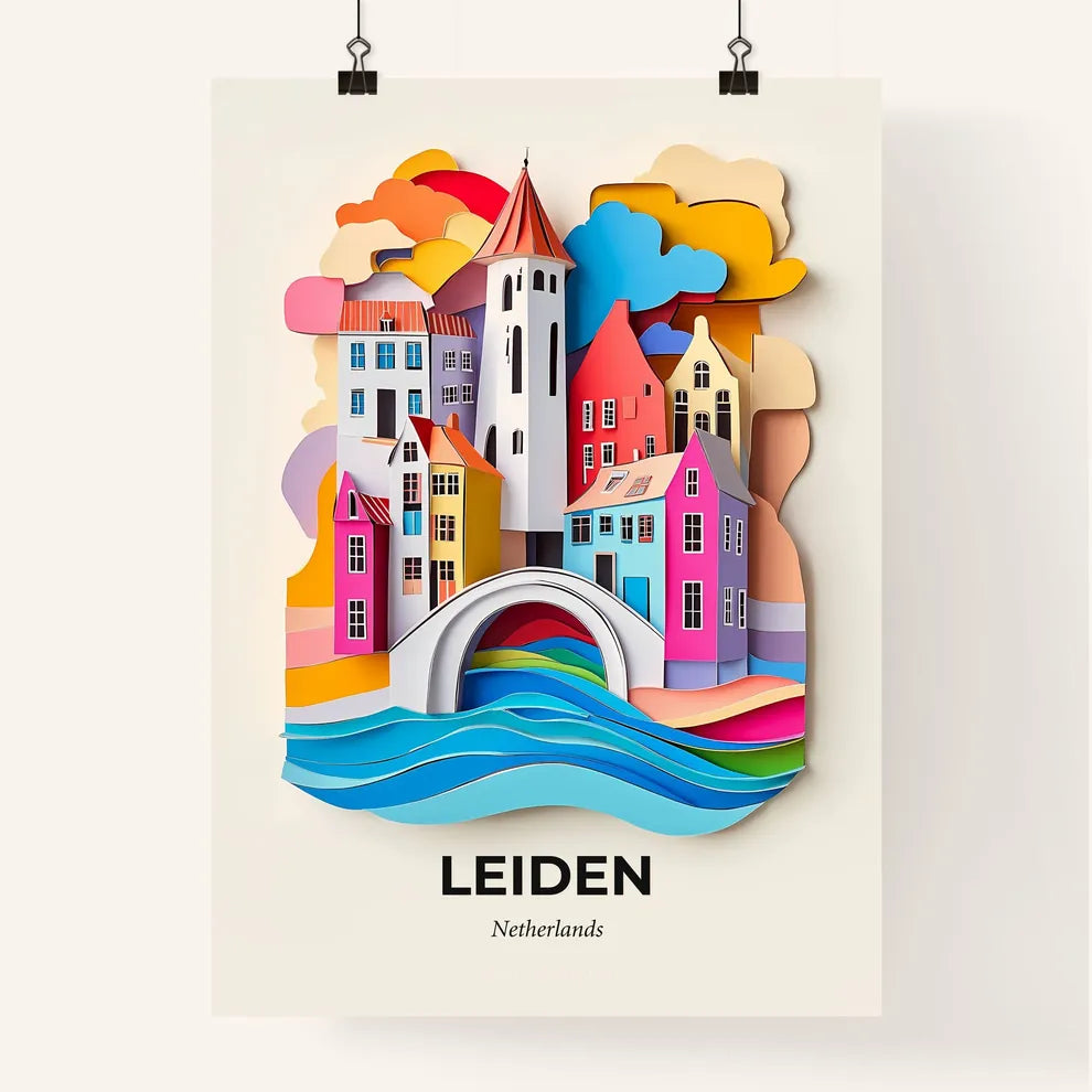 Vivid Leiden, Netherlands, Colorful Poster