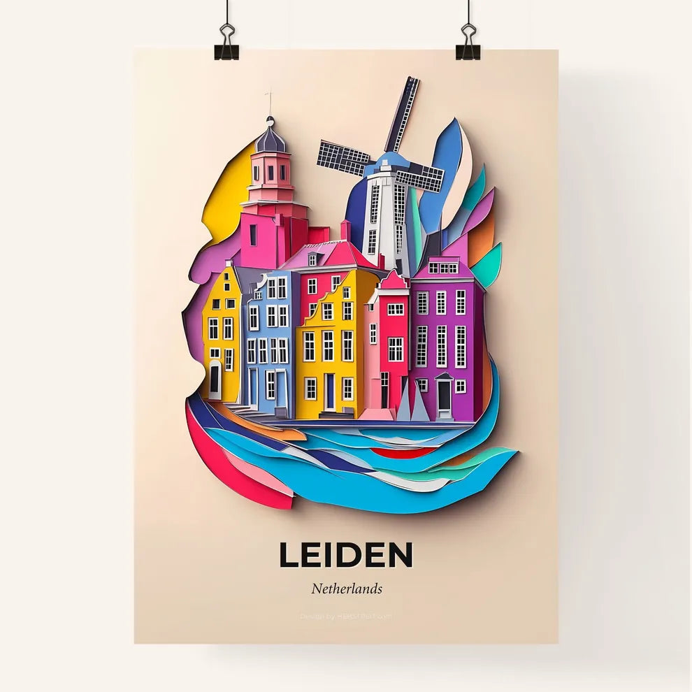 Vivid Leiden, Netherlands, Colorful Poster