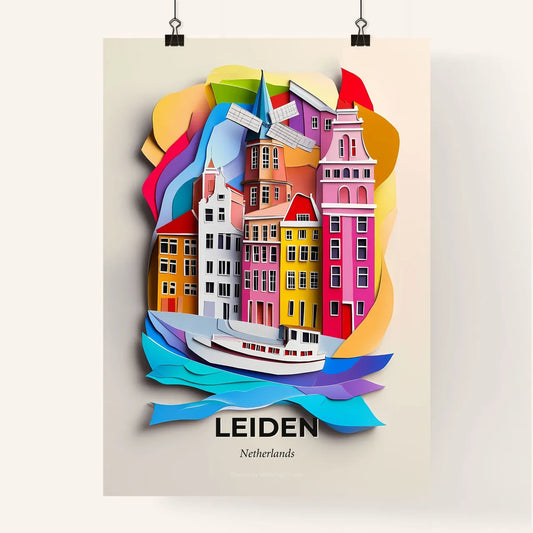 Vivid Leiden, Netherlands, Colorful Poster
