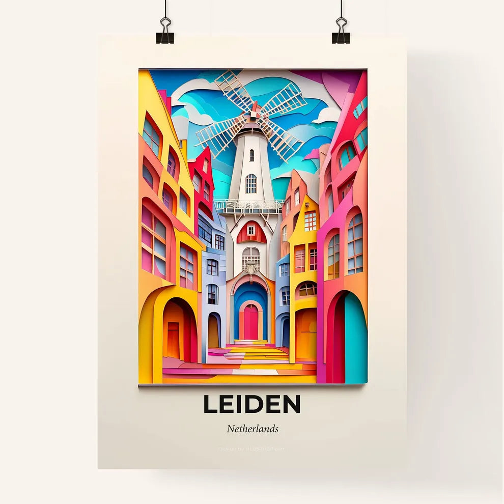 Vivid Leiden, Netherlands, Colorful Poster