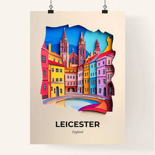 Vivid Leicester, England, Colorful Poster