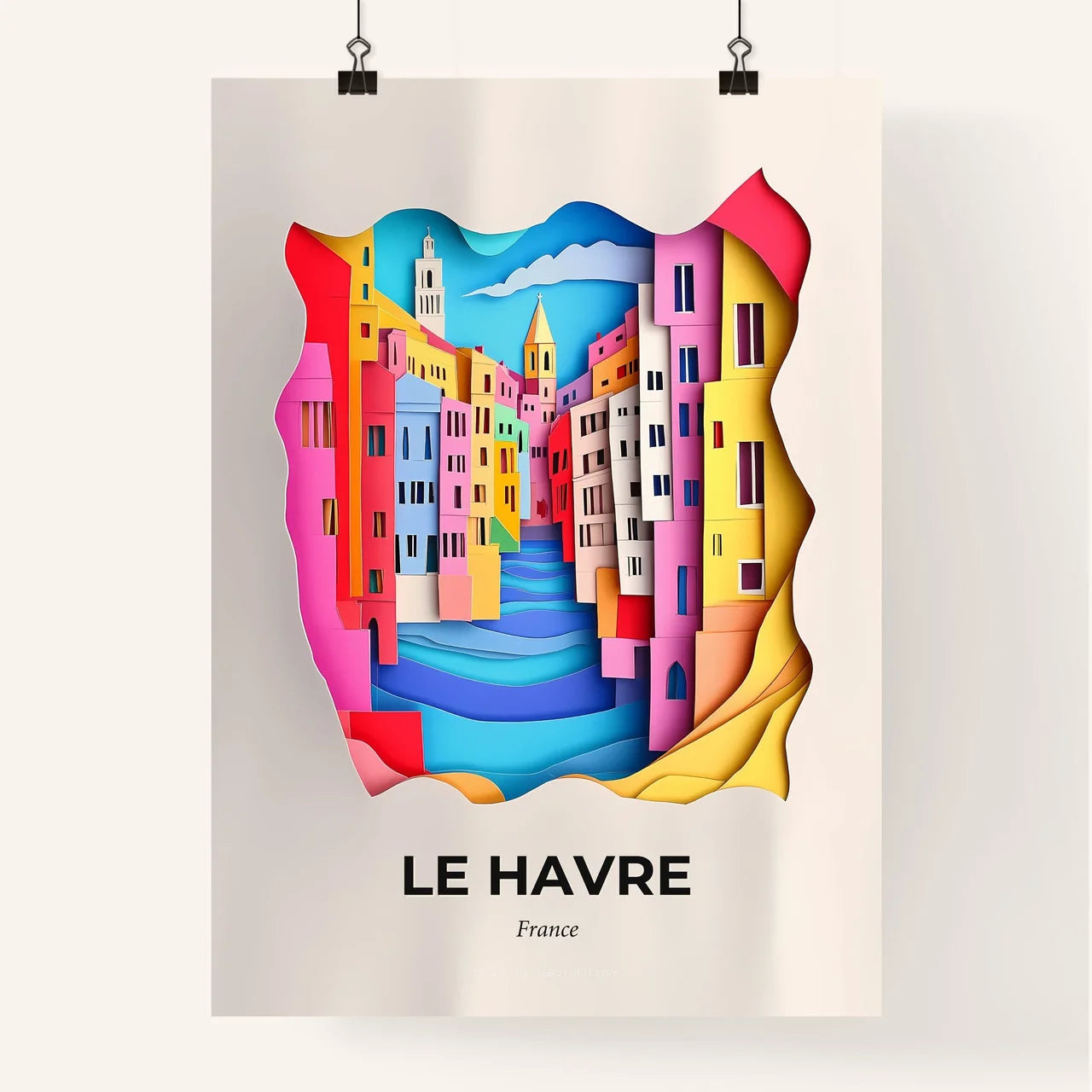 Vivid Le Havre, France, Colorful Poster