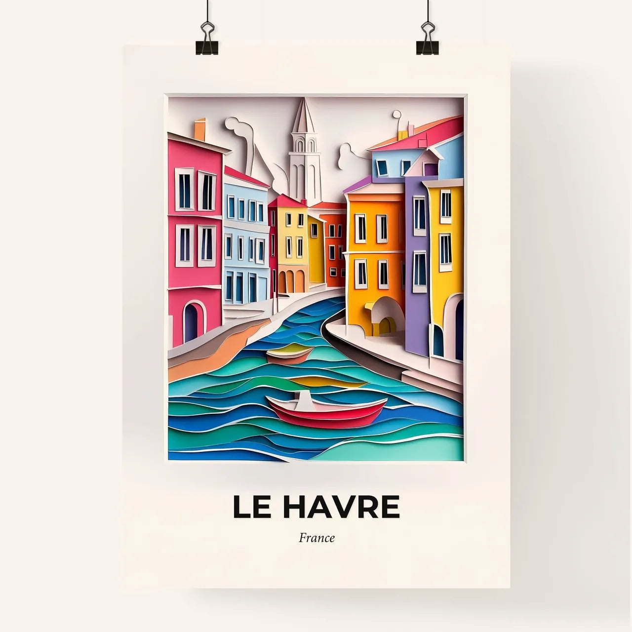 Vivid Le Havre, France, Colorful Poster