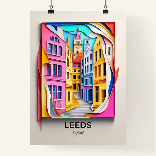 Vivid Leeds, England, Colorful Poster
