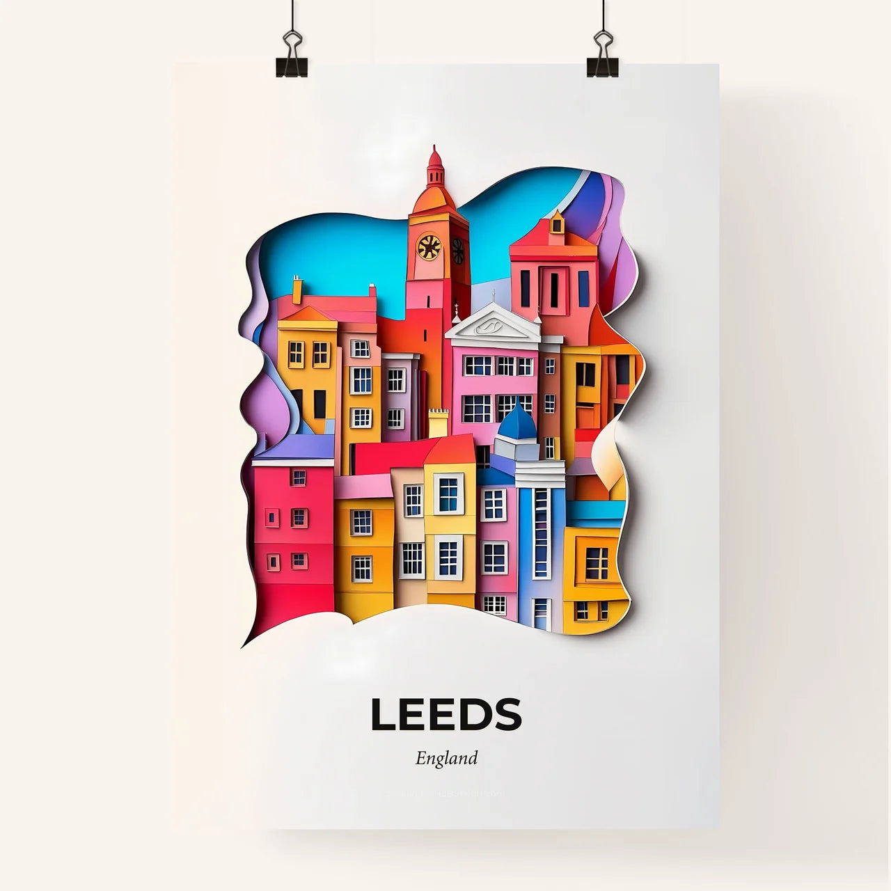 Vivid Leeds, England, Colorful Poster