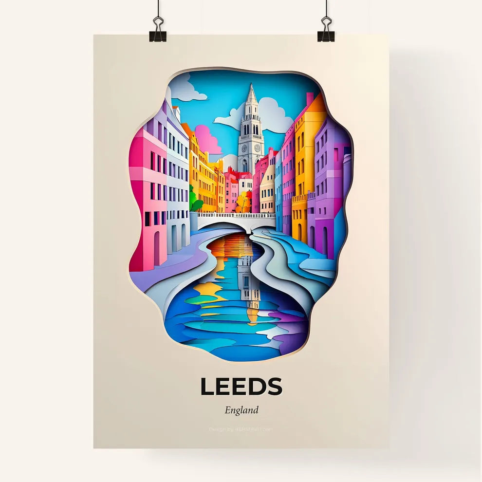 Vivid Leeds, England, Colorful Poster