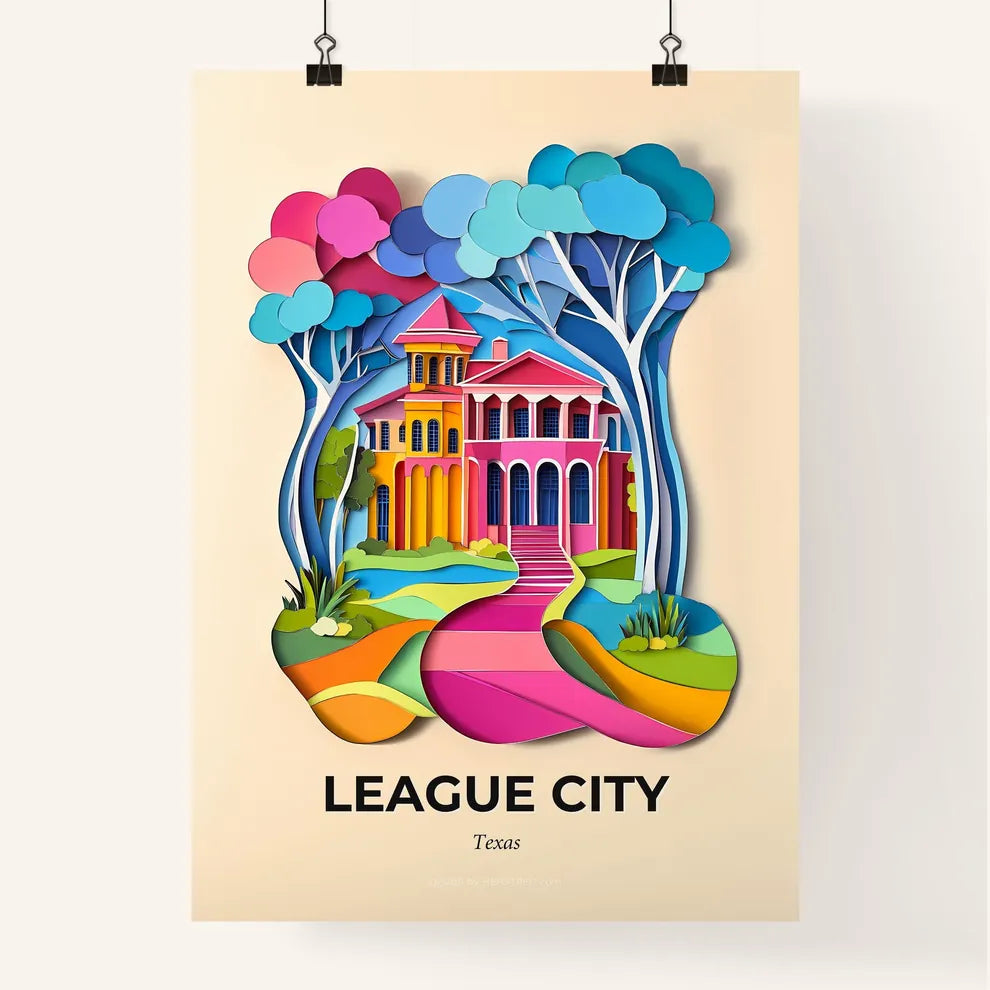 Vivid League City, Texas, Colorful Poster