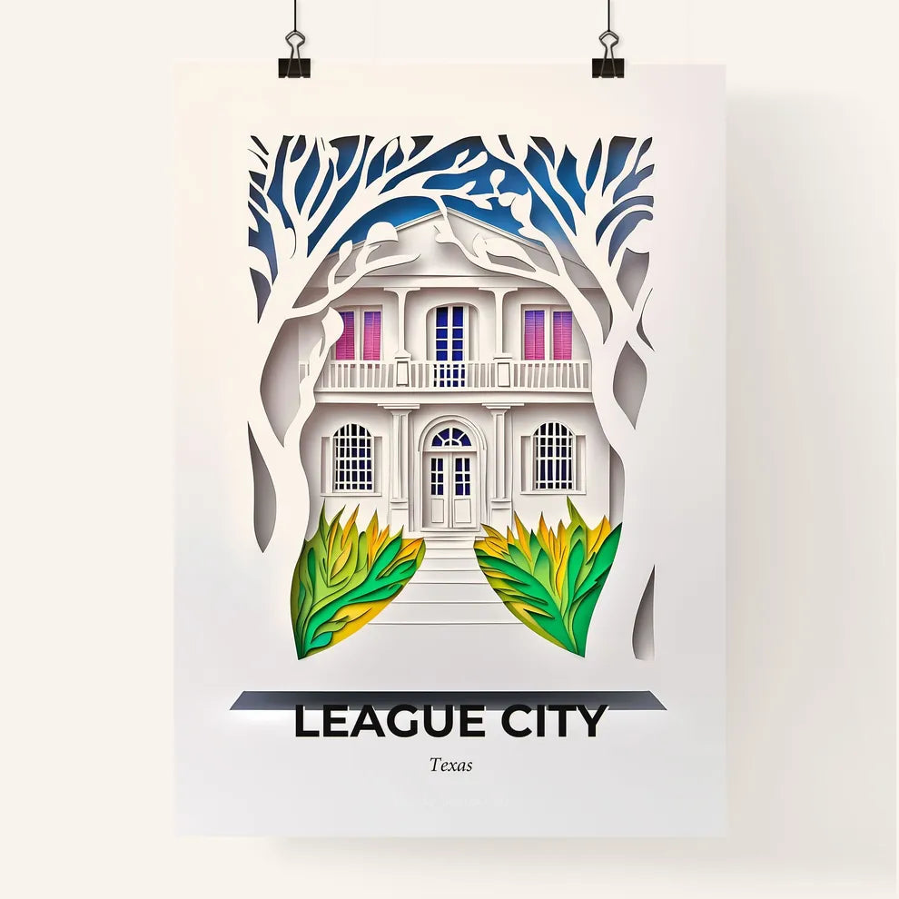 Vivid League City, Texas, Colorful Poster