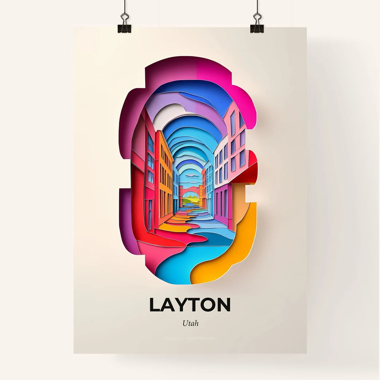 Vivid Layton, Utah, Colorful Poster