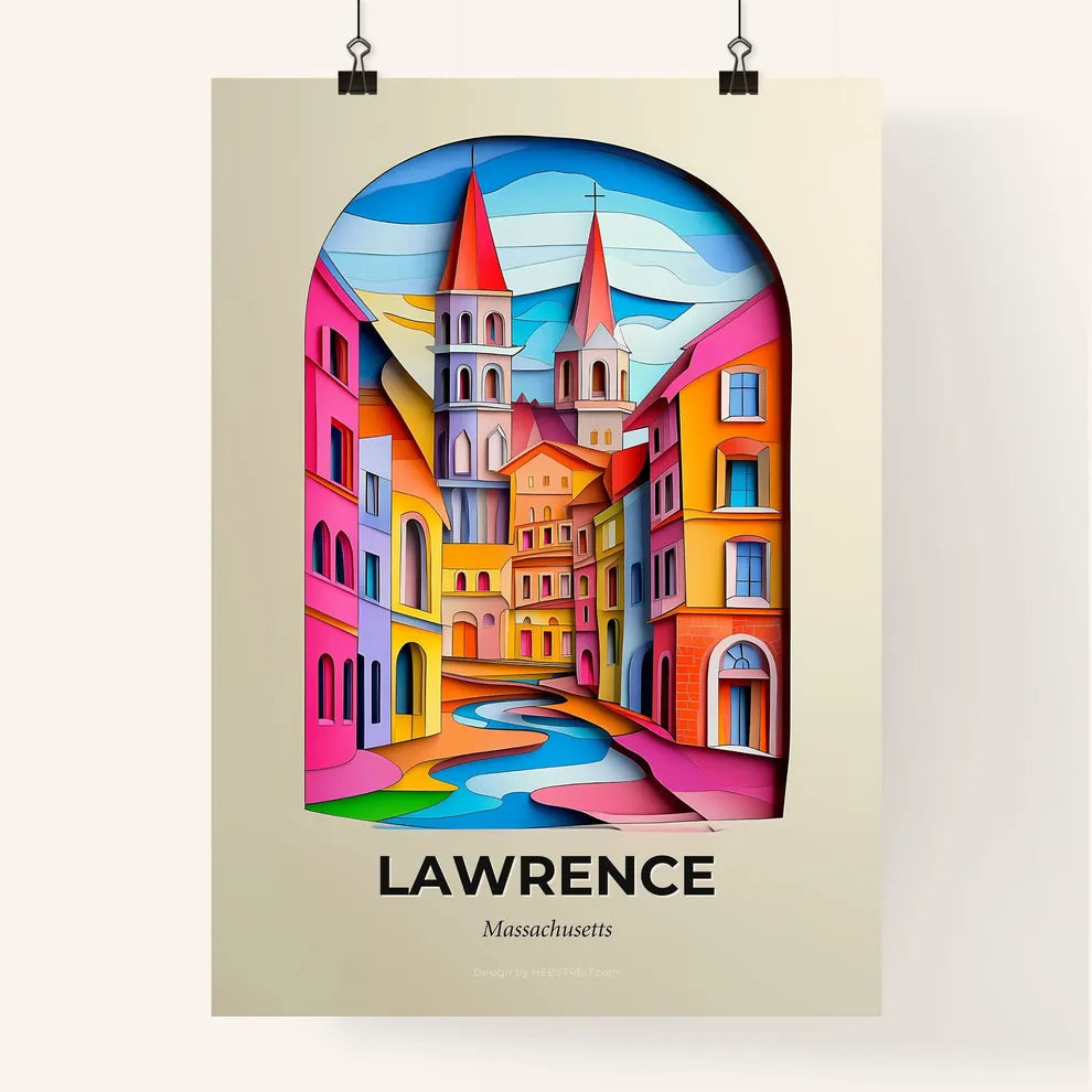 Vivid Lawrence, Massachusetts, Colorful Poster