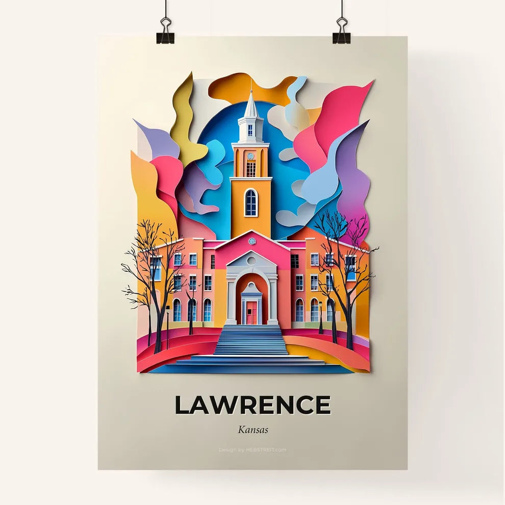 Vivid Lawrence, Kansas, Colorful Poster