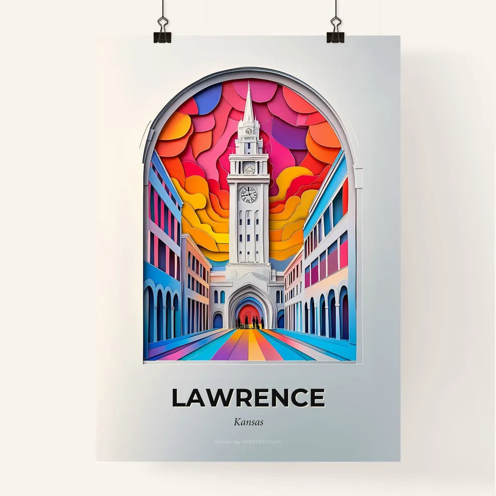 Vivid Lawrence, Kansas, Colorful Poster