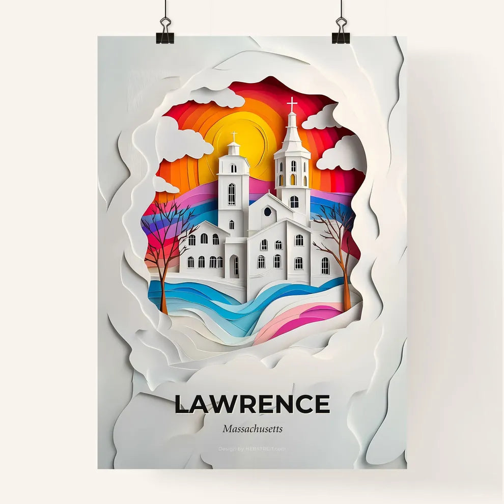 Vivid Lawrence, Massachusetts, Colorful Poster