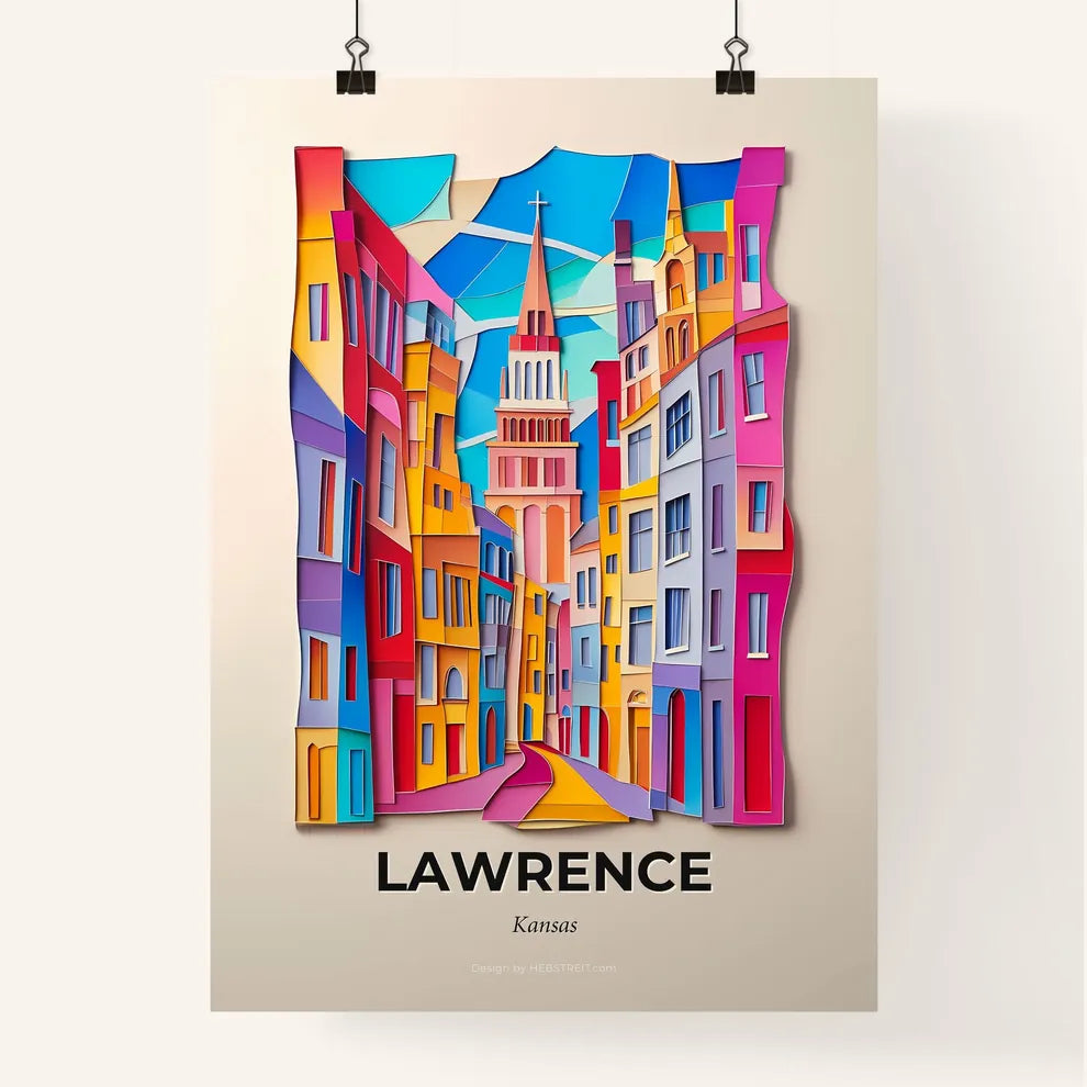 Vivid Lawrence, Kansas, Colorful Poster