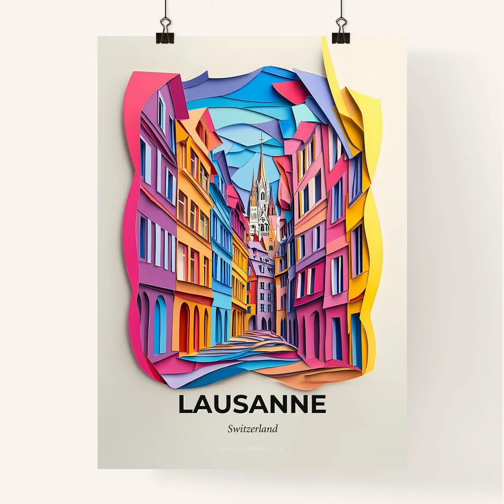 Vivid Lausanne, Switzerland, Colorful Poster