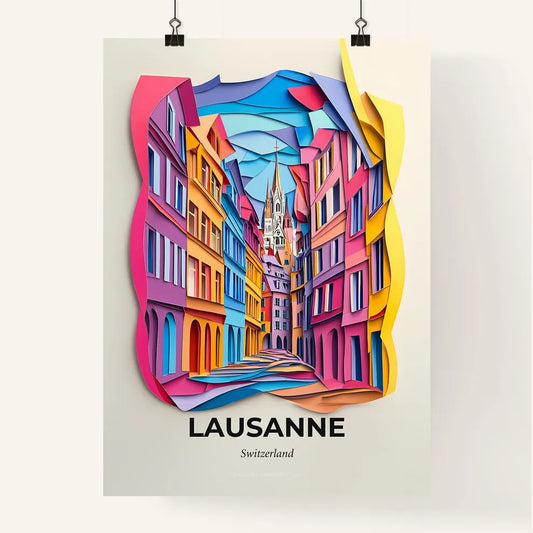 Vivid Lausanne, Switzerland, Colorful Poster