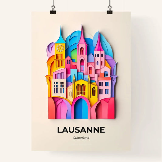 Vivid Lausanne, Switzerland, Colorful Poster