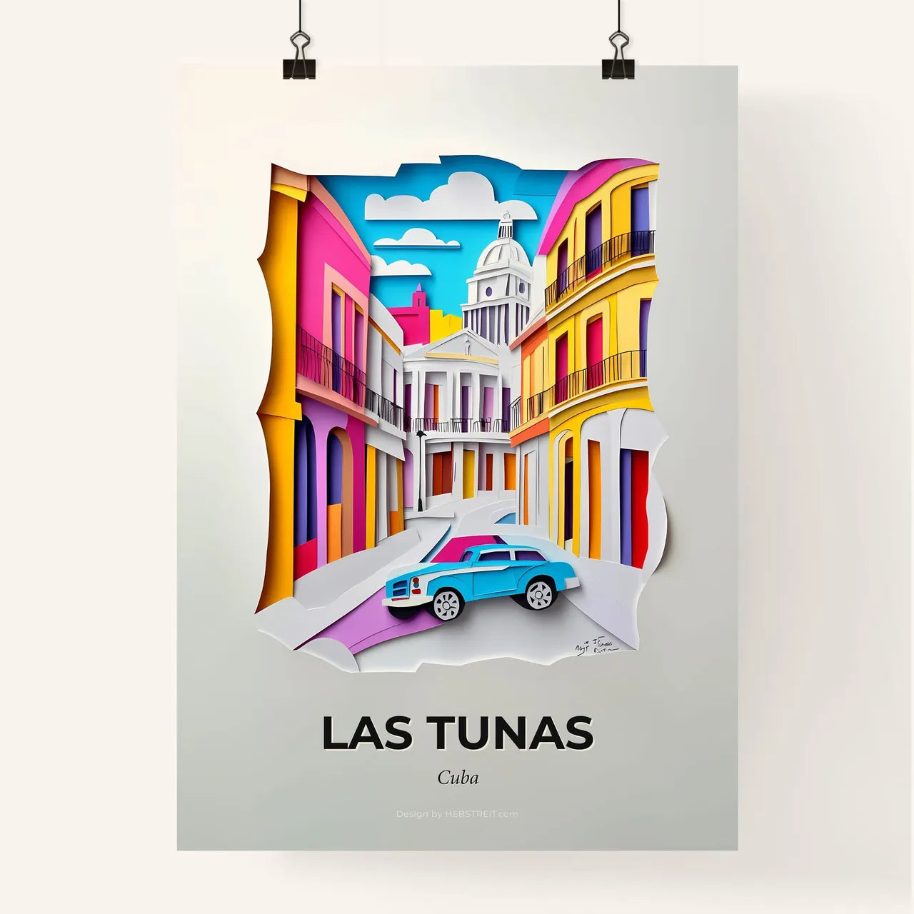 Vivid Las Tunas, Cuba, Colorful Poster