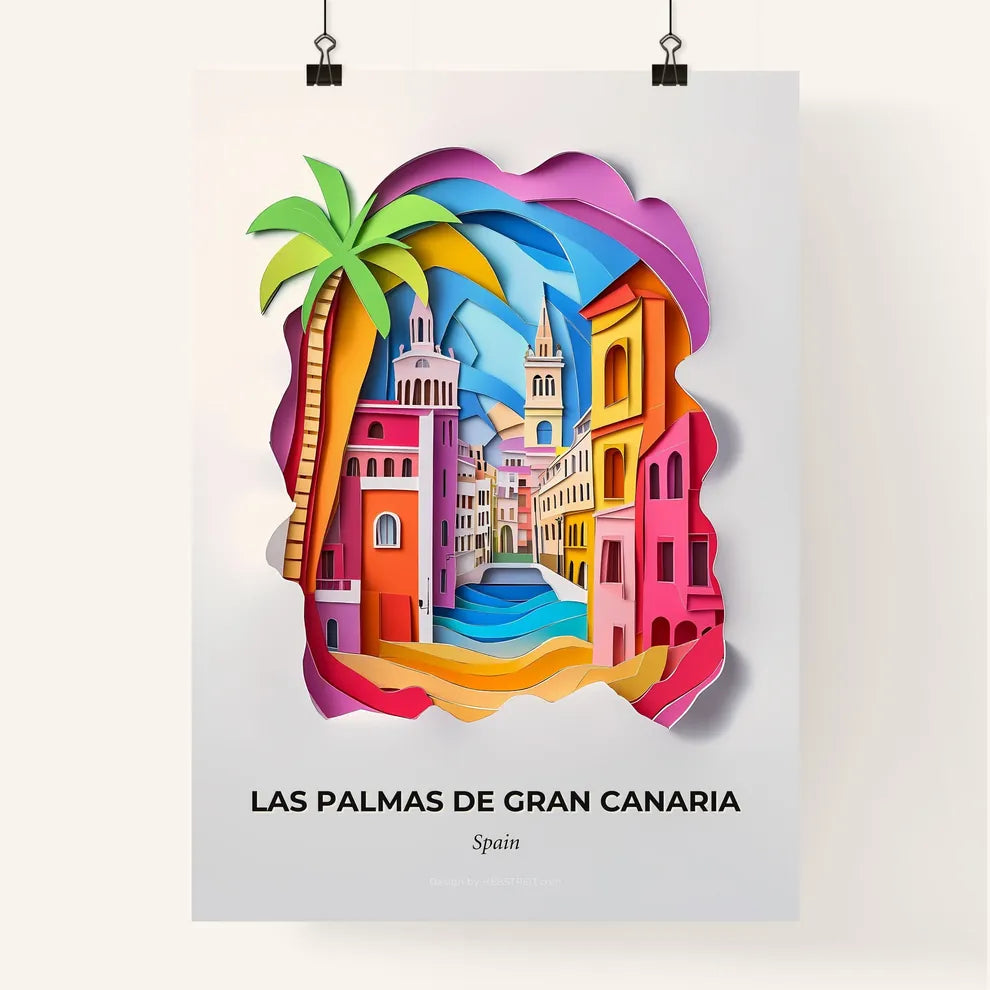 Vivid Las Palmas de Gran Canaria, Spain, Colorful Poster