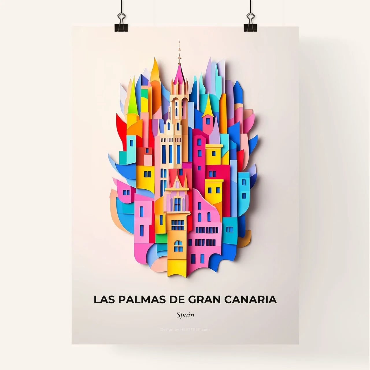 Vivid Las Palmas de Gran Canaria, Spain, Colorful Poster