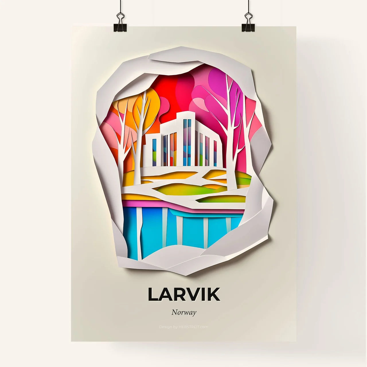 Vivid Larvik, Norway, Colorful Poster