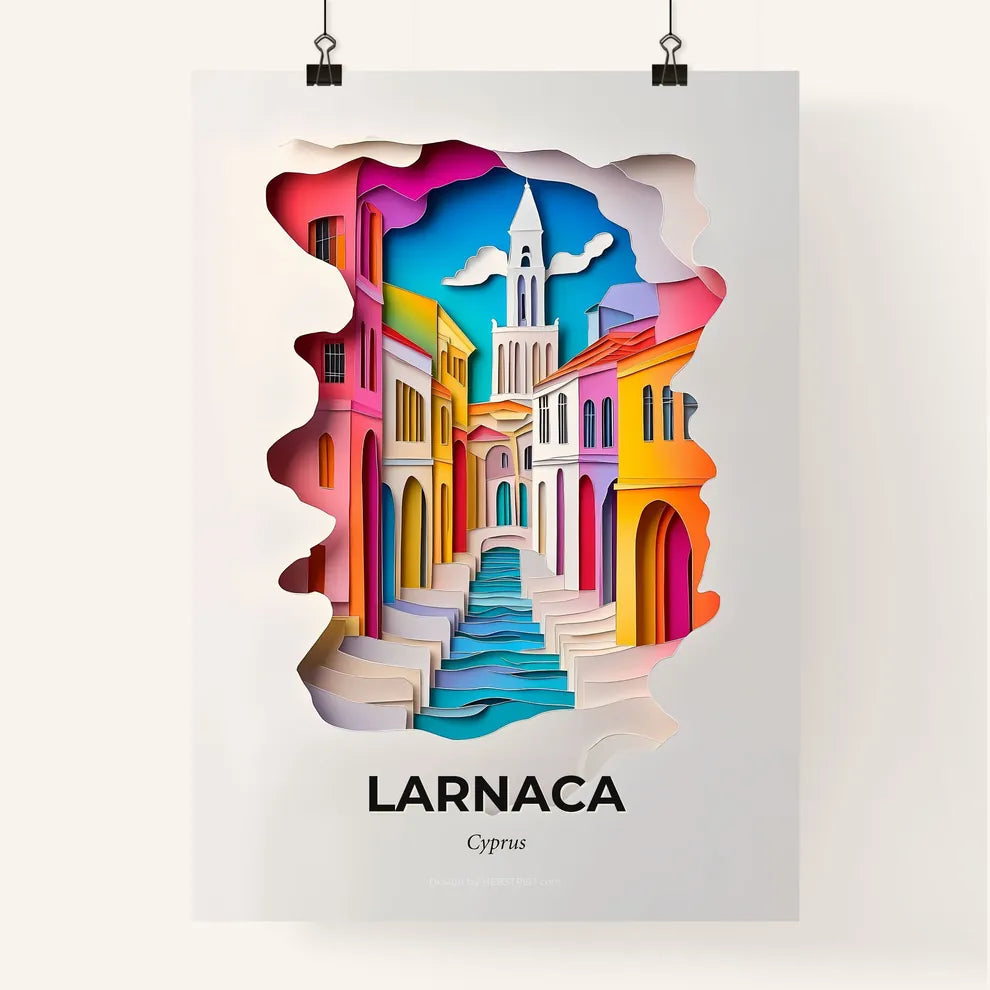 Vivid Larnaca, Cyprus, Colorful Poster