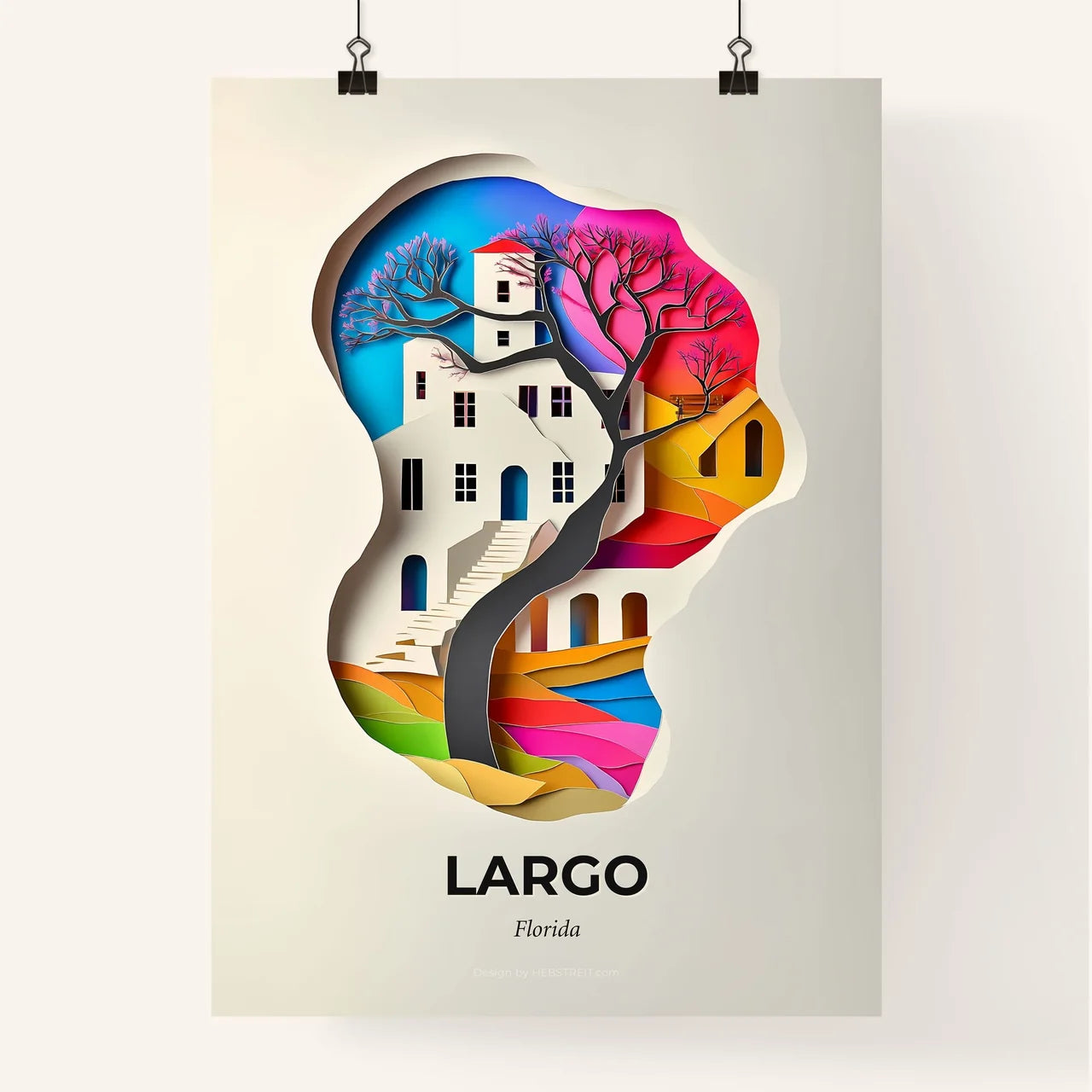Vivid Largo, Florida, Colorful Poster