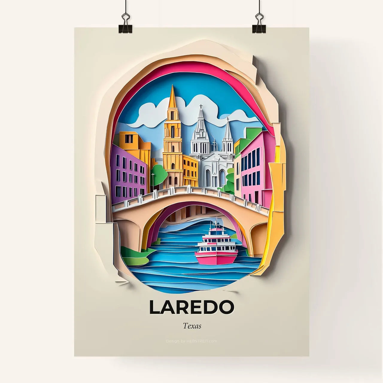 Vivid Laredo, Texas, Colorful Poster