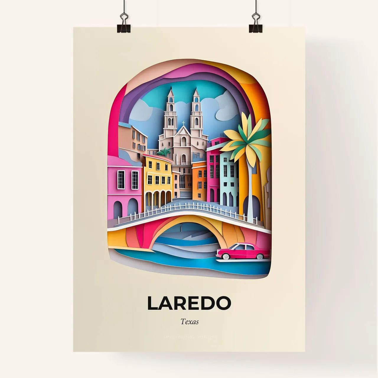 Vivid Laredo, Texas, Colorful Poster