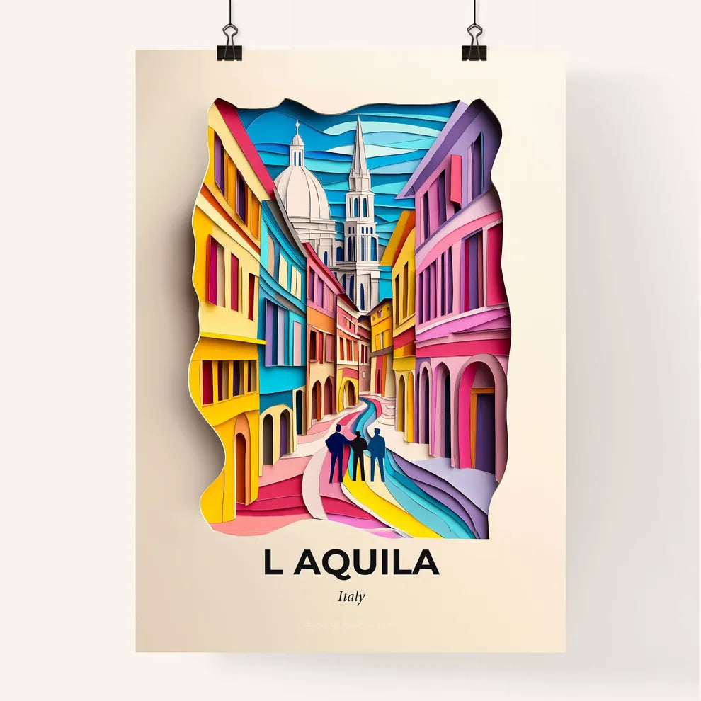 Vivid L Aquila, Italy, Colorful Poster