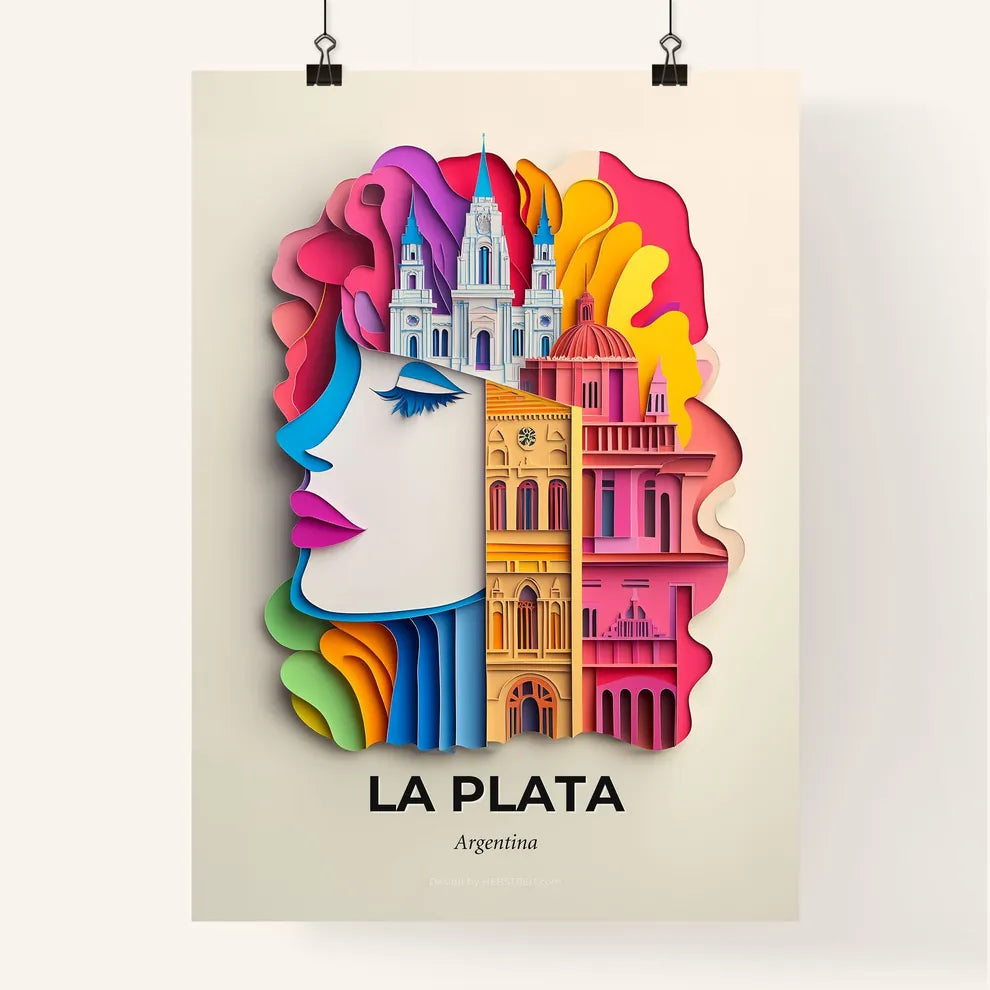 Vivid La Plata, Argentina, Colorful Poster
