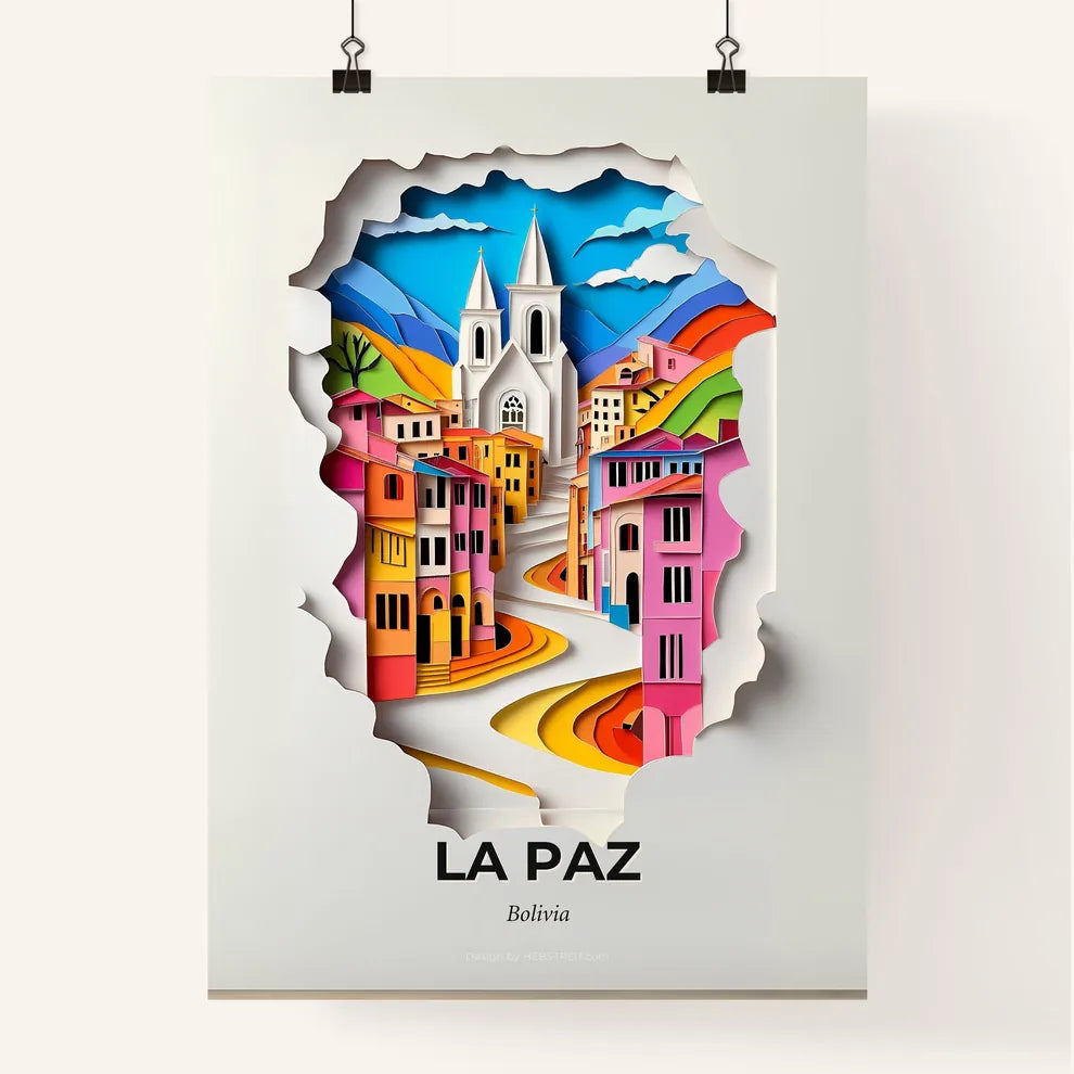 Vivid La Paz, Bolivia, Colorful Poster