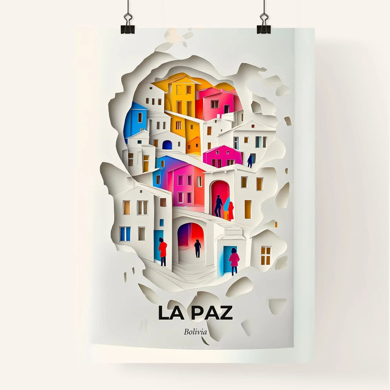 Vivid La Paz, Bolivia, Colorful Poster