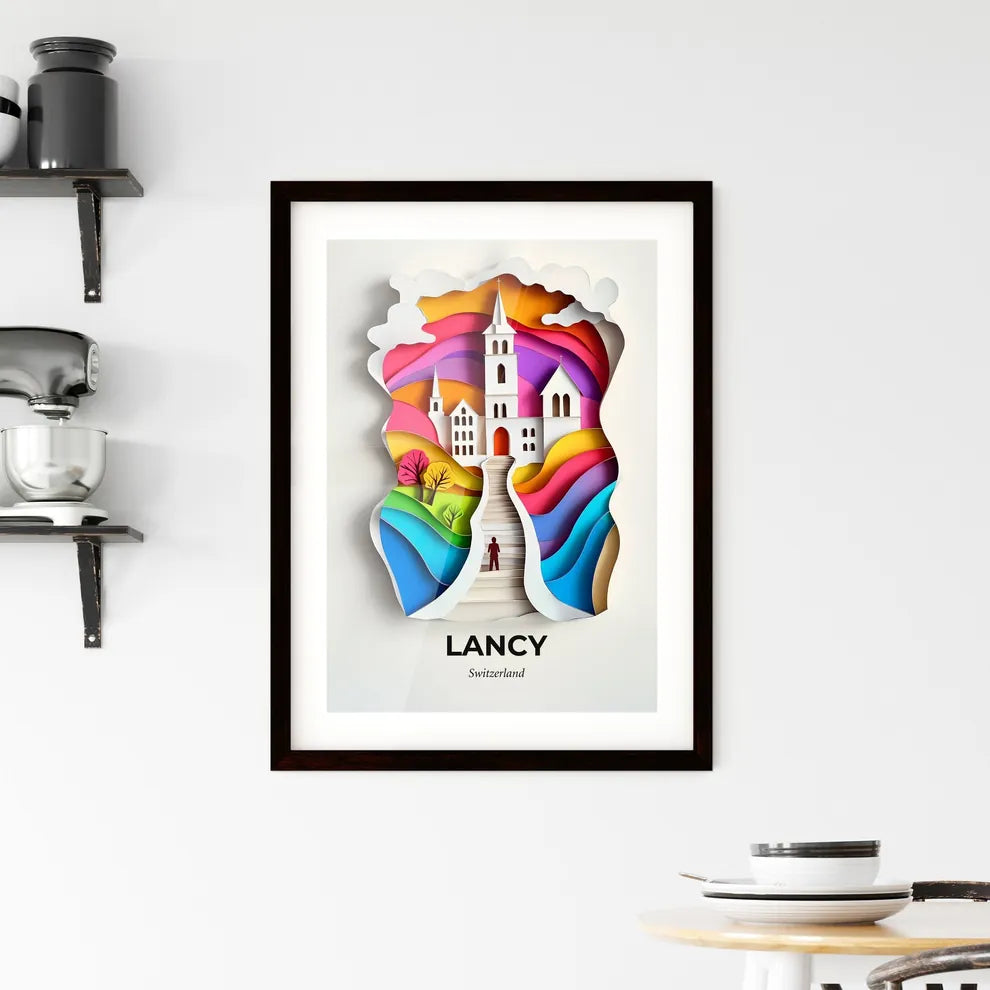 Vivid Lancy, Switzerland, Framed Wall Art