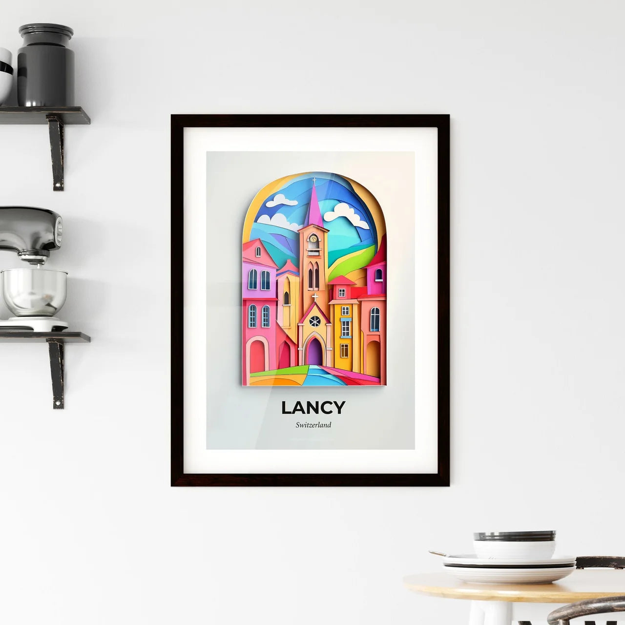 Vivid Lancy, Switzerland, Framed Wall Art