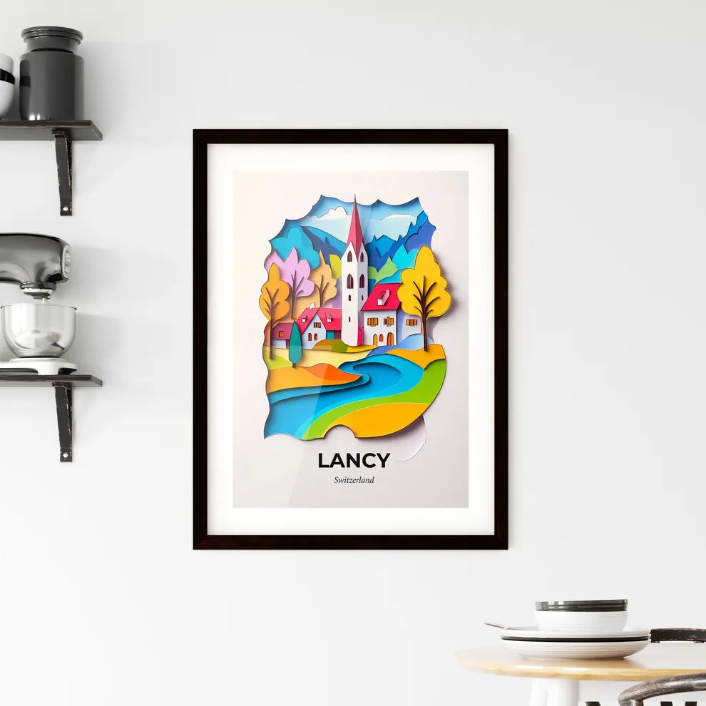 Vivid Lancy, Switzerland, Framed Wall Art
