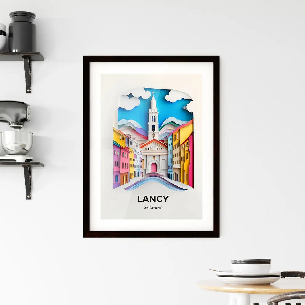 Vivid Lancy, Switzerland, Framed Wall Art
