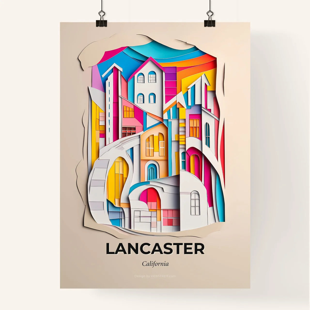 Vivid Lancaster, California, Colorful Poster