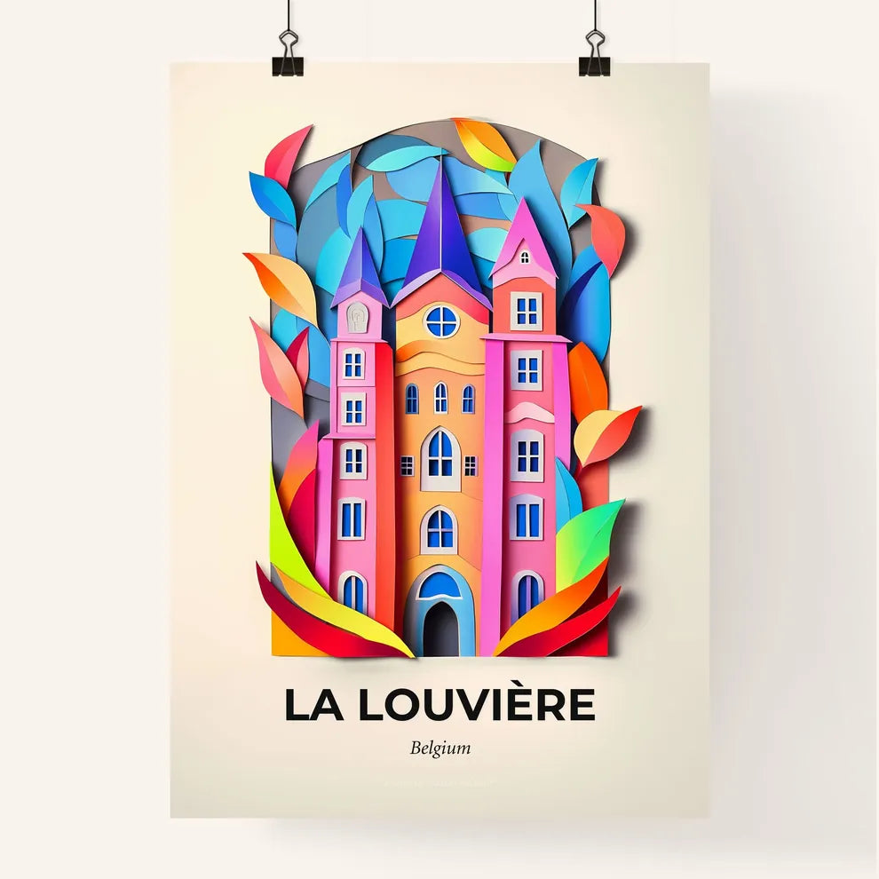 Vivid La Louvière, Belgium, Colorful Poster