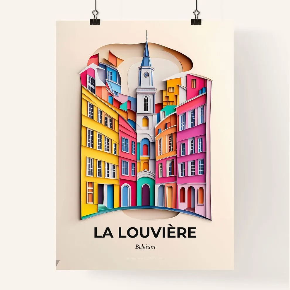 Vivid La Louvière, Belgium, Colorful Poster