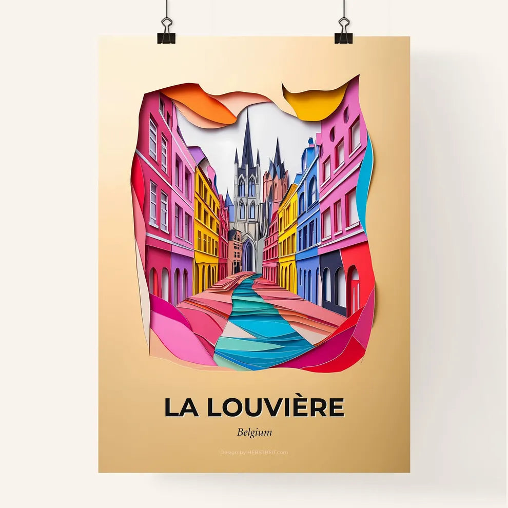 Vivid La Louvière, Belgium, Colorful Poster