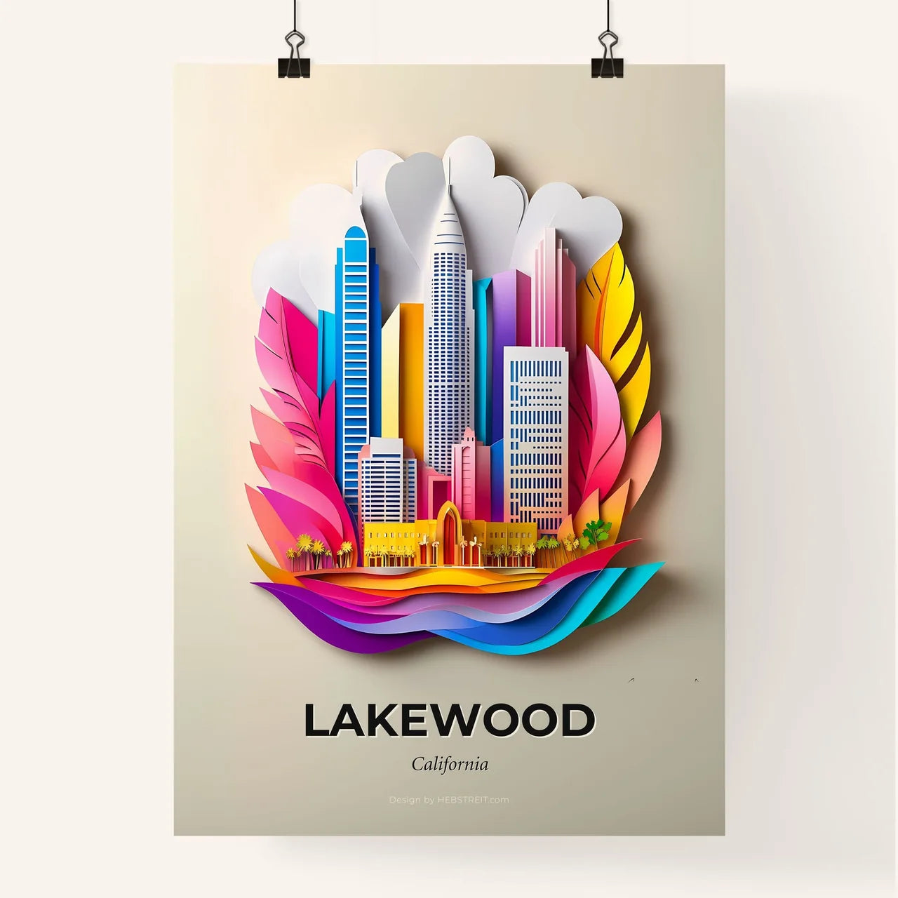 Vivid Lakewood, California, Colorful Poster