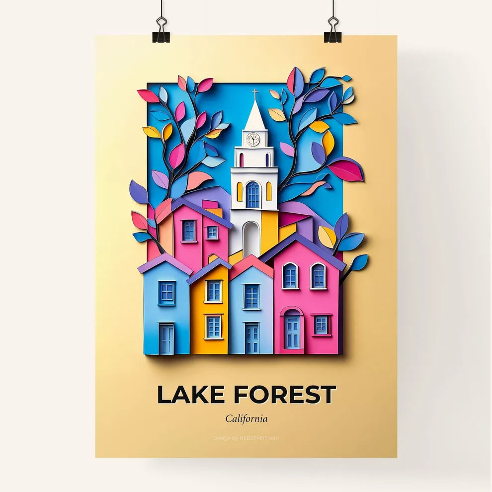 Vivid Lake Forest, California, Colorful Poster
