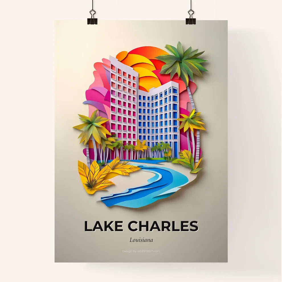 Vivid Lake Charles, Louisiana, Colorful Poster