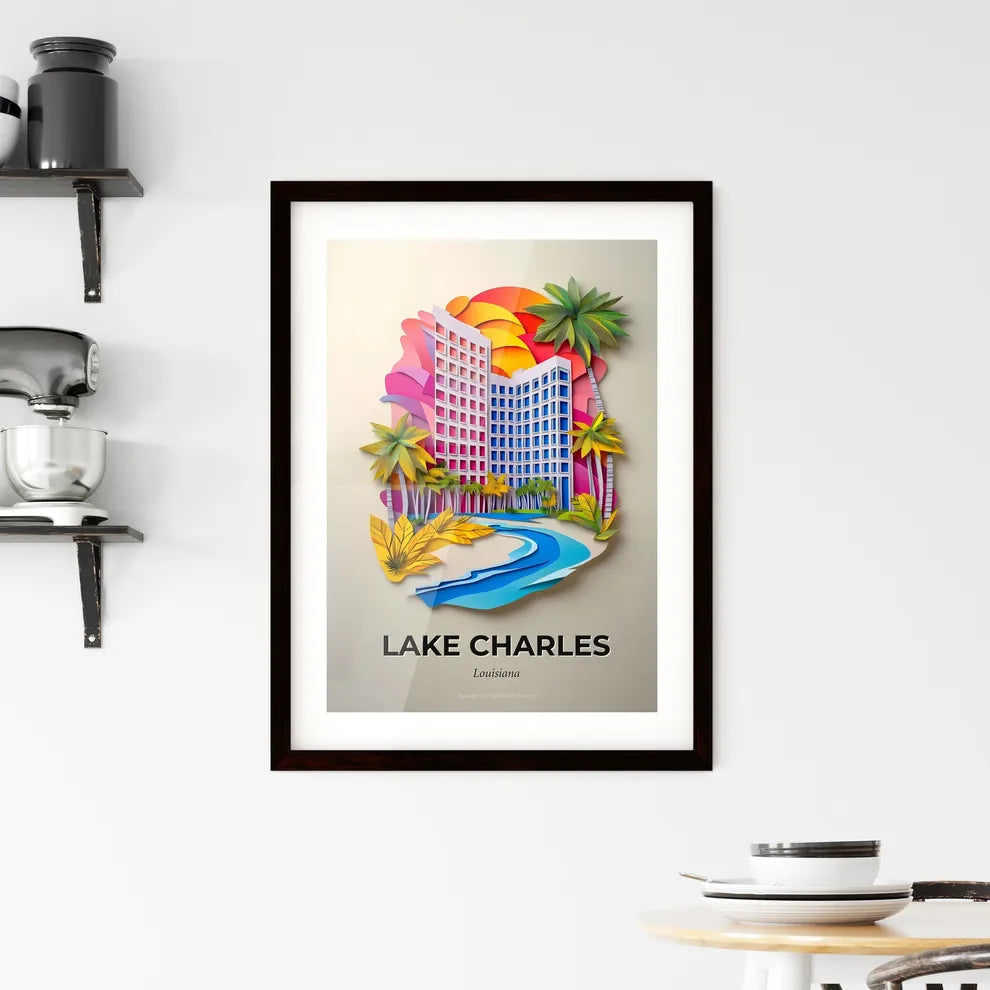 Vivid Lake Charles, Louisiana, Framed Wall Art
